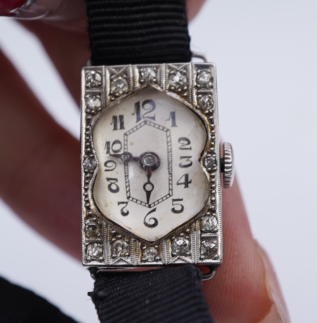 An Art Deco lady's diamond cocktail watch, 1920s